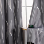 Minimalist Blackout Wave Pattern Curtain - 1 Panel