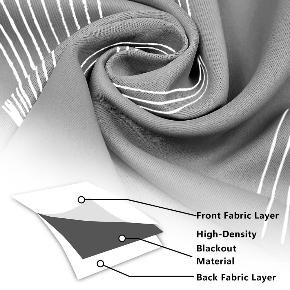 Minimalist Blackout Wave Pattern Curtain - 1 Panel