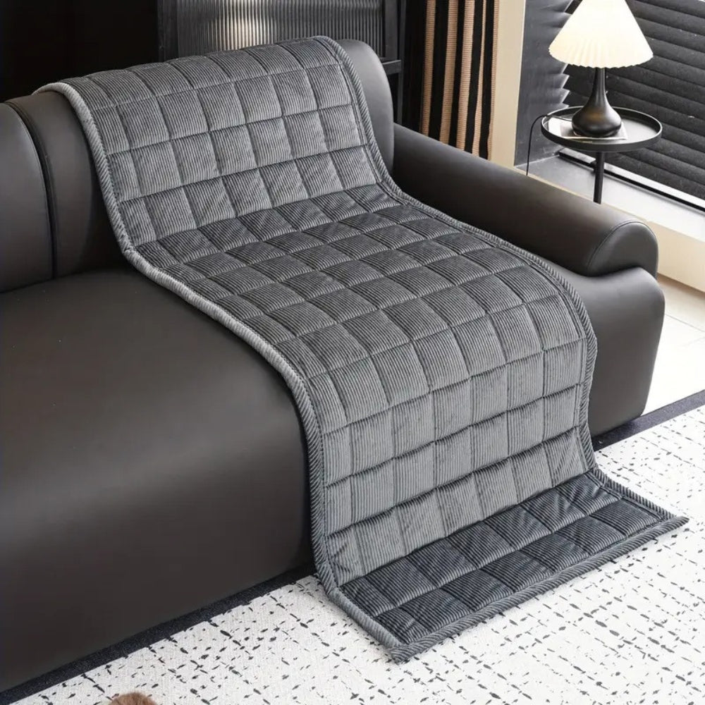 Minimalist Corduroy Ribbed Sofa Cover