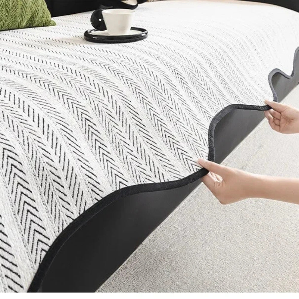 Minimalist Ice Silk Striped Sofa Cover