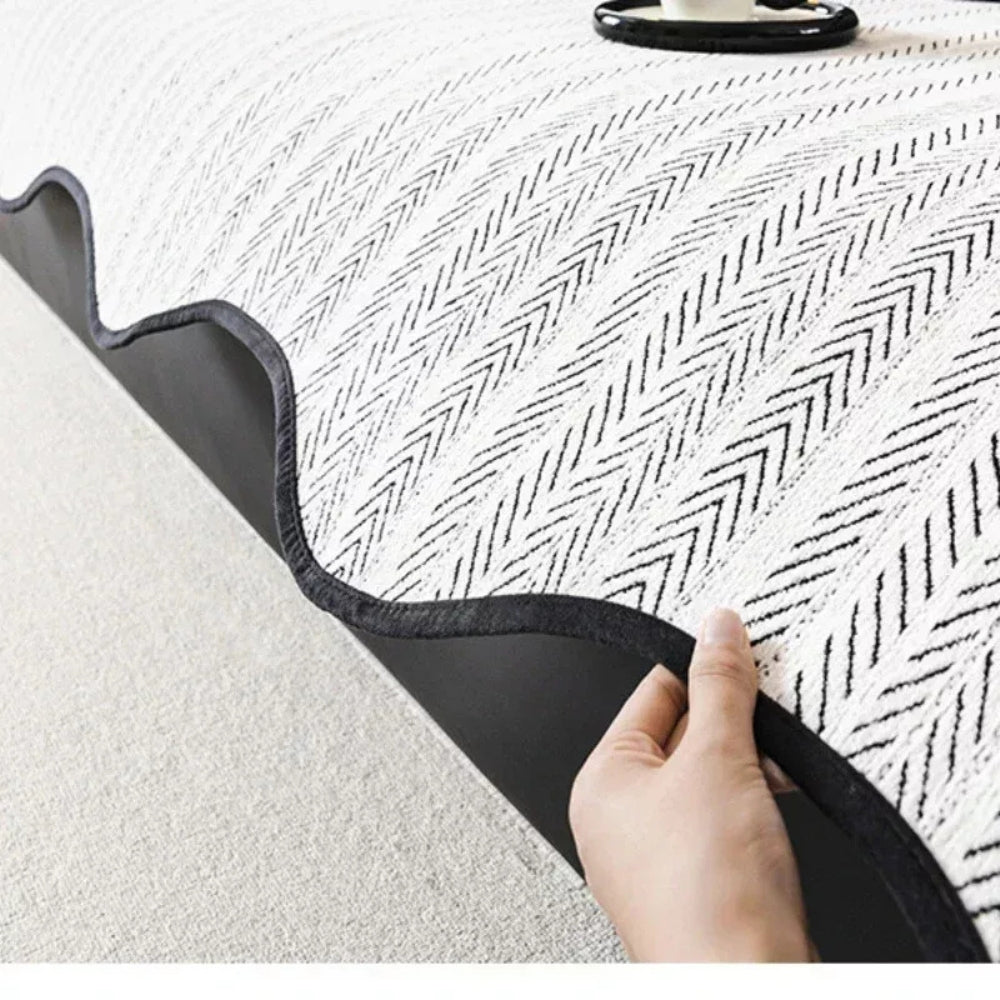 Minimalist Ice Silk Striped Sofa Cover