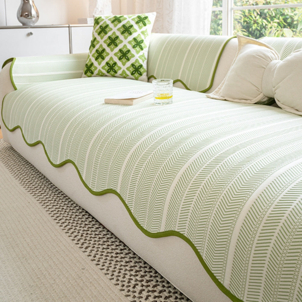 Minimalist Ice Silk Striped Sofa Cover