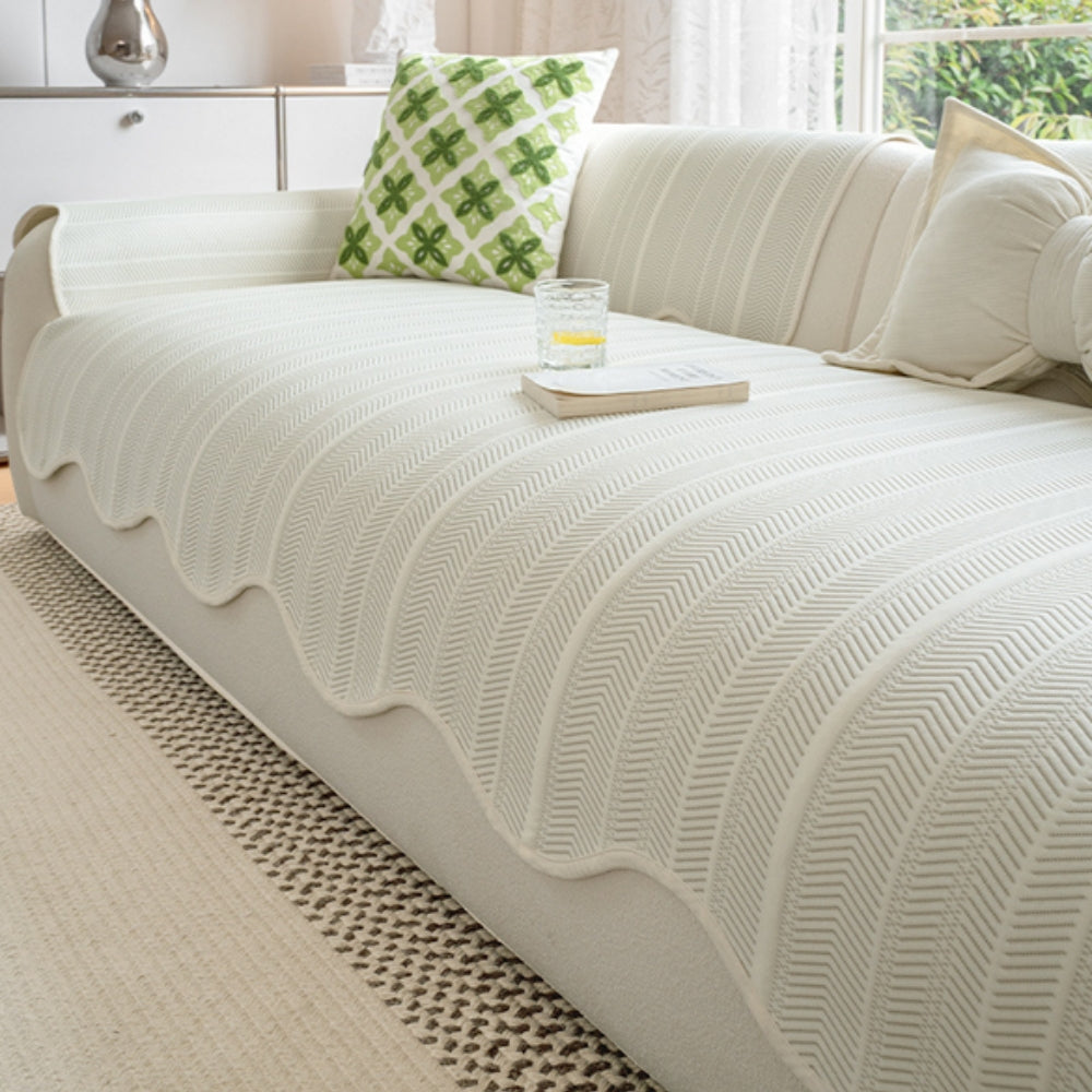 Minimalist Ice Silk Striped Sofa Cover