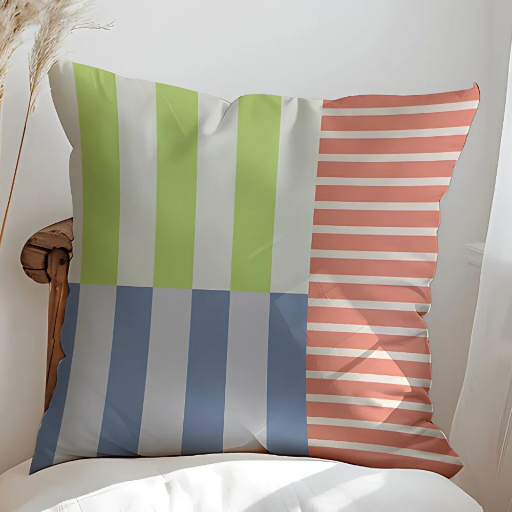 Minimalist Velvet Striped Geometric Cushion Cover – 45x45cm