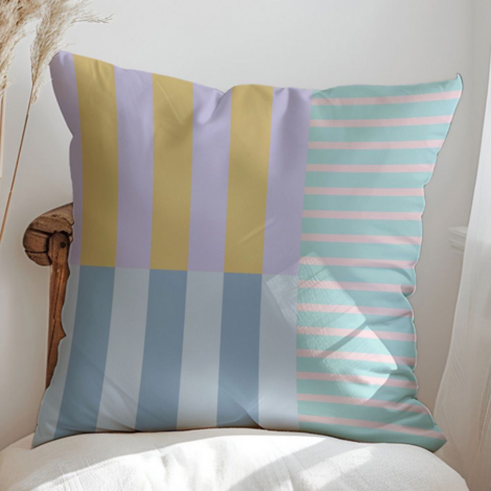 Minimalist Velvet Striped Geometric Cushion Cover – 45x45cm