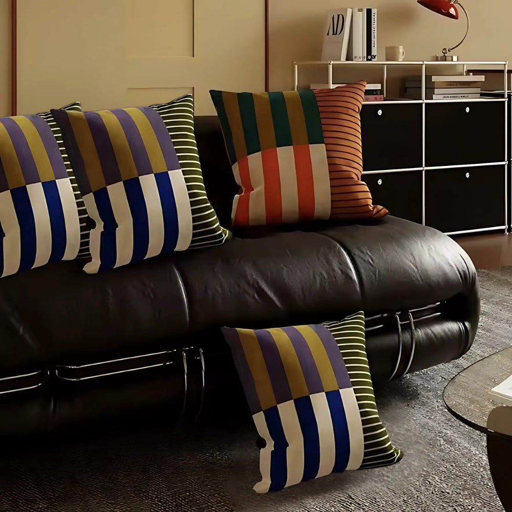 Minimalist Velvet Striped Geometric Cushion Cover – 45x45cm