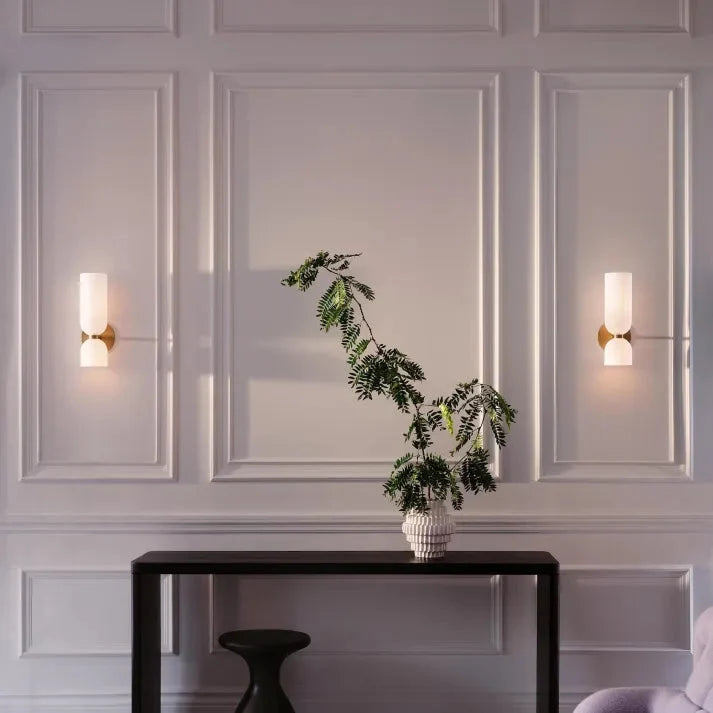 Modern Glass Cylinder LED Wall Light 2-Light