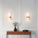 Modern Glass Cylinder LED Wall Light 2-Light