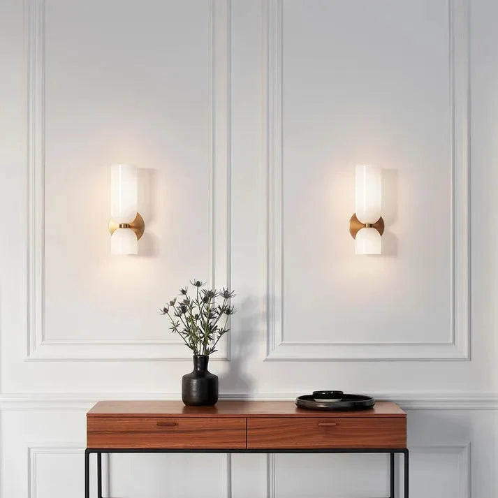 Modern Glass Cylinder LED Wall Light 2-Light
