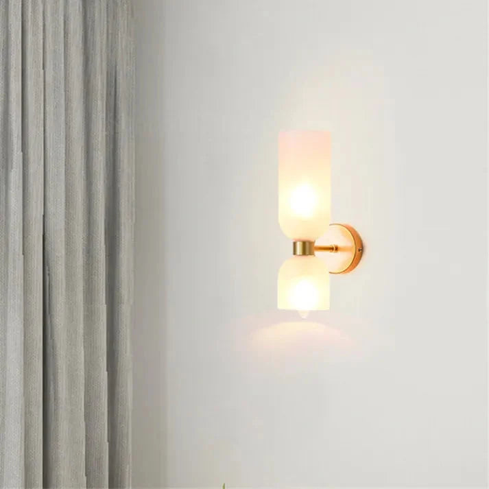 Modern Glass Cylinder LED Wall Light 2-Light
