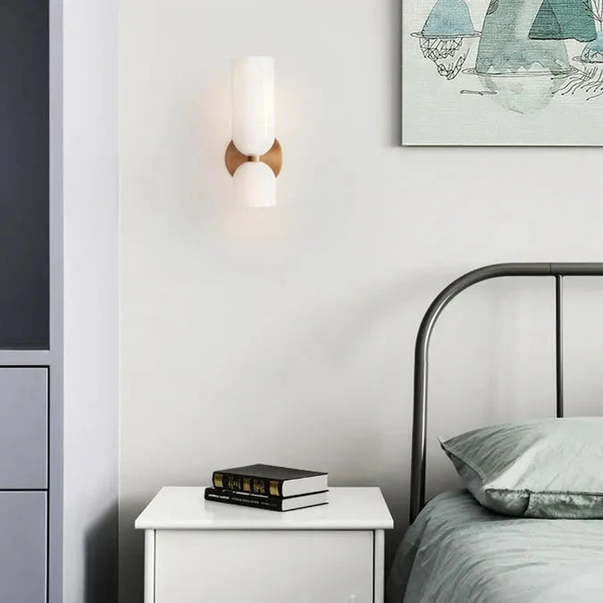 Modern Glass Cylinder LED Wall Light 2-Light