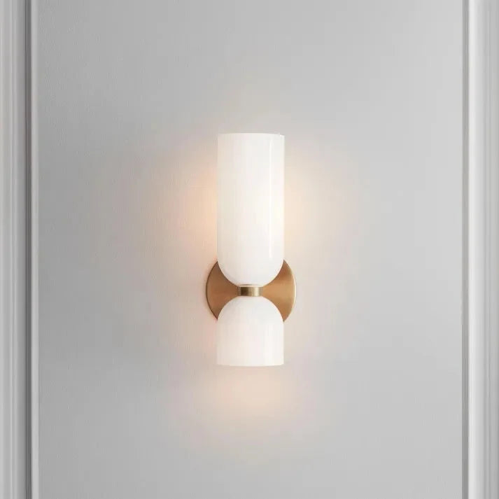 Modern Glass Cylinder LED Wall Light 2-Light