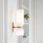 Modern Glass Cylinder LED Wall Light 2-Light