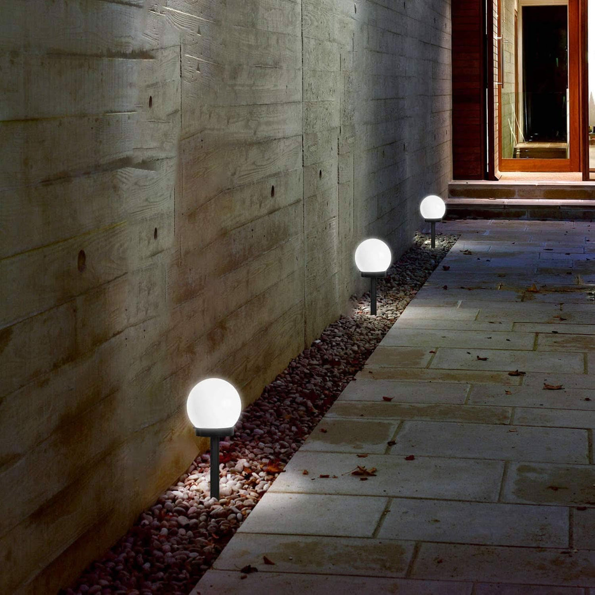 Modern Globe Solar LED Garden Stake Light 1-Light