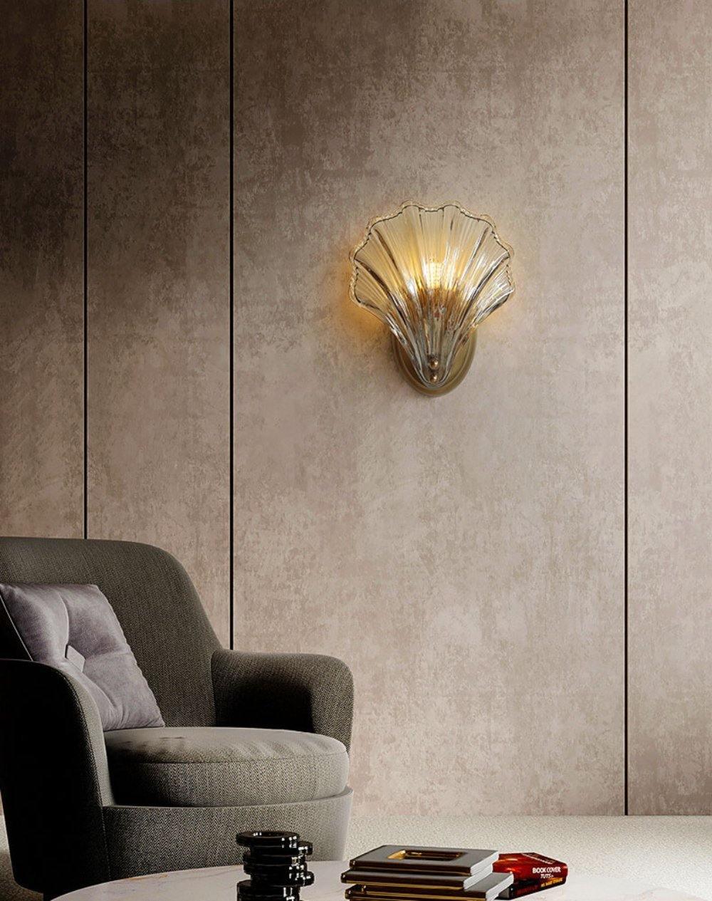 Modern Iron Glass Shell LED Wall Light 1-Light