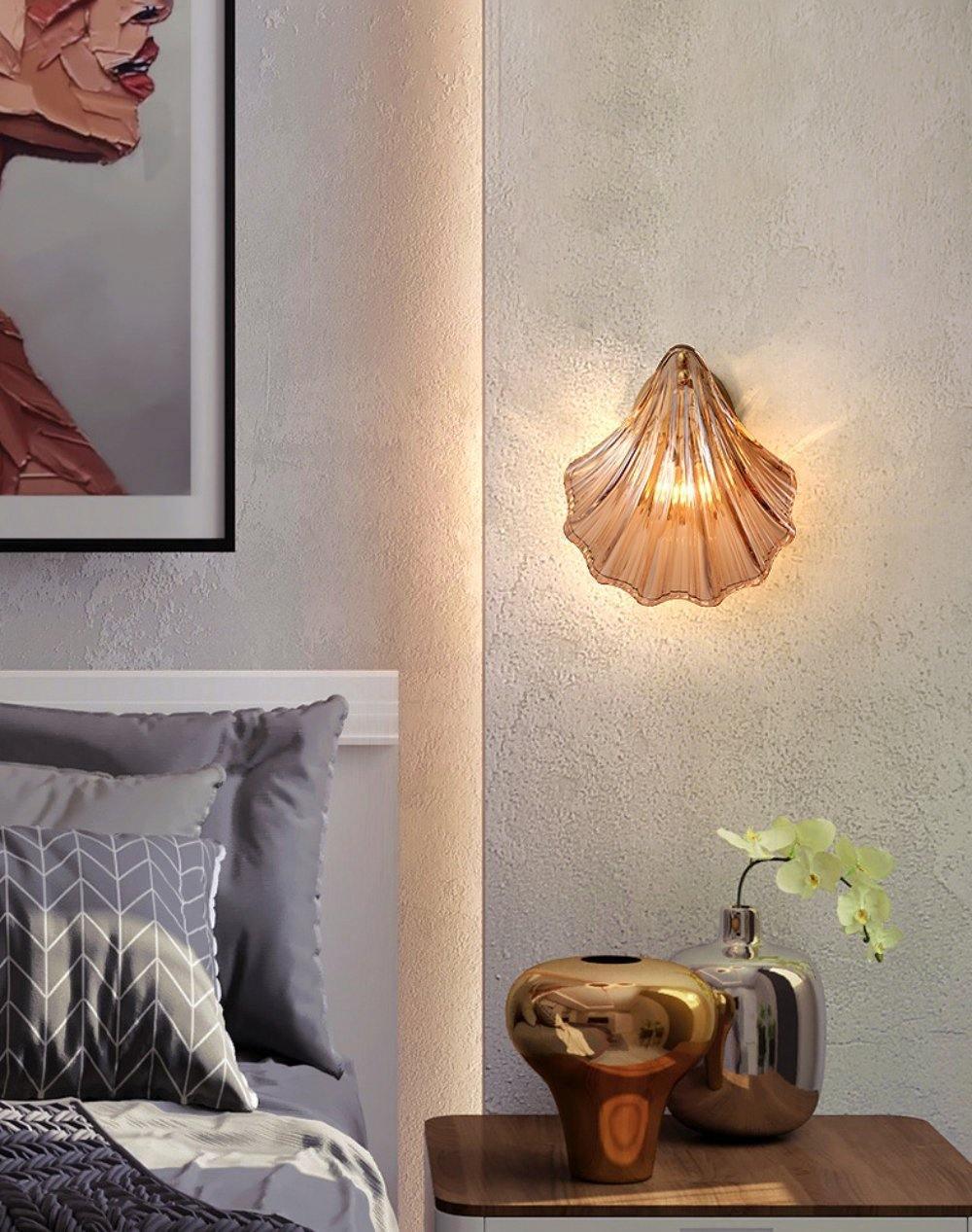 Modern Iron Glass Shell LED Wall Light 1-Light