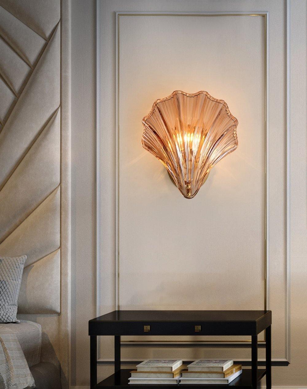 Modern Iron Glass Shell LED Wall Light 1-Light
