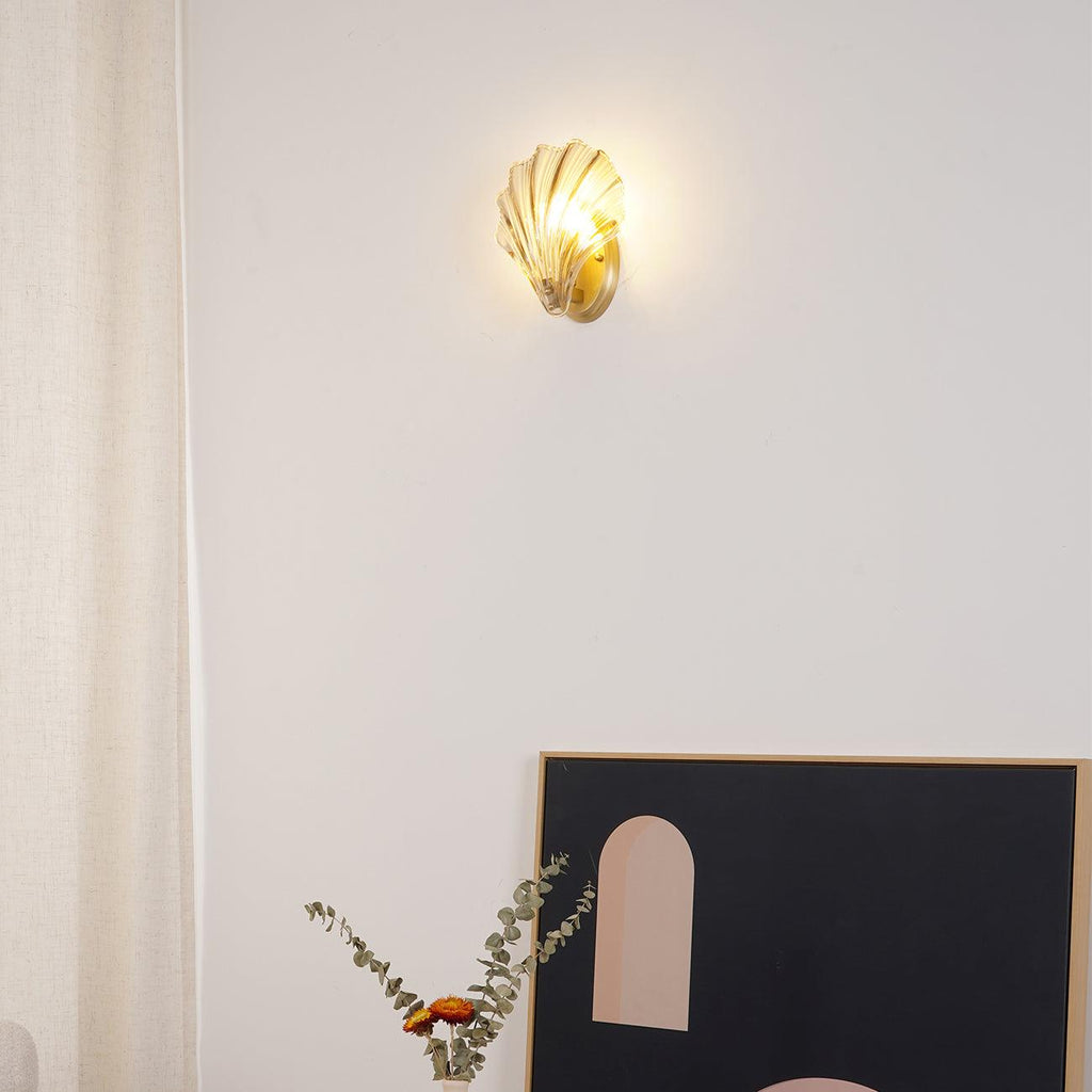 Modern Iron Glass Shell LED Wall Light 1-Light