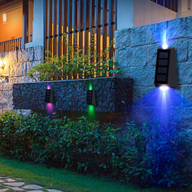 Modern LED Trapezoid Solar Wall Sconce 1-Light