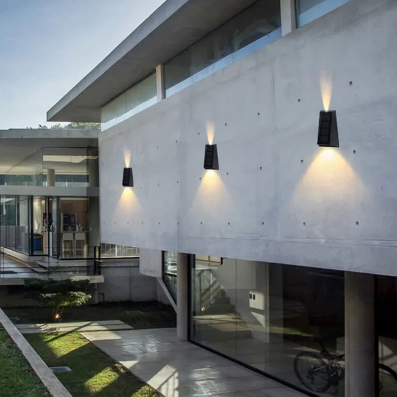 Modern LED Trapezoid Solar Wall Sconce 1-Light
