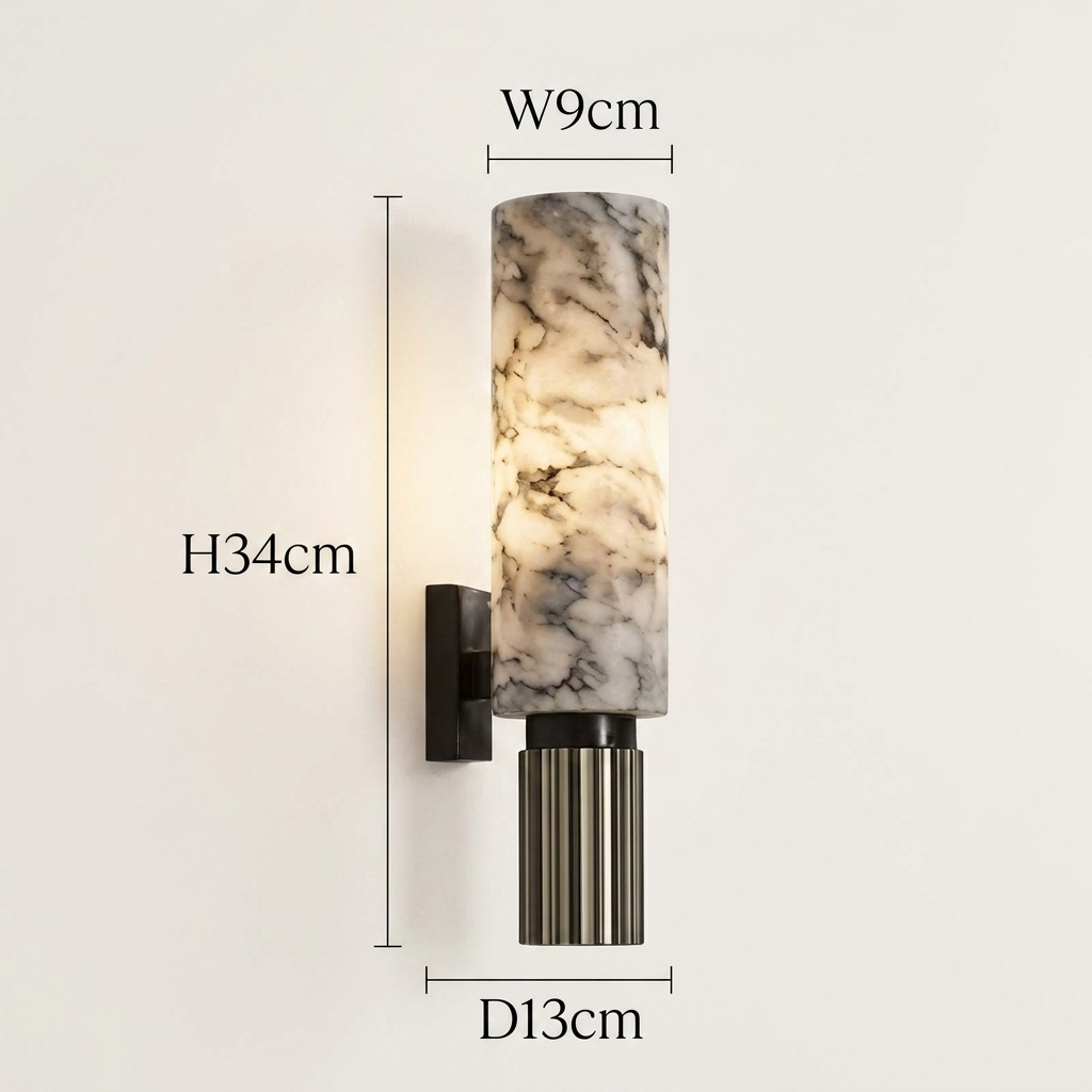 Modern Marble Cylinder LED Wall Light 1-Light