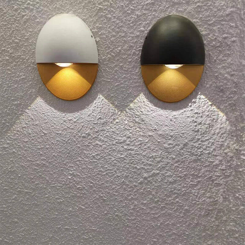 Modern Minimalist Oval LED Outdoor Wall Sconce Lamp 1-Light