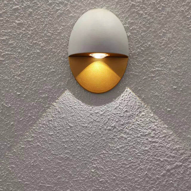 Modern Minimalist Oval LED Outdoor Wall Sconce Lamp 1-Light