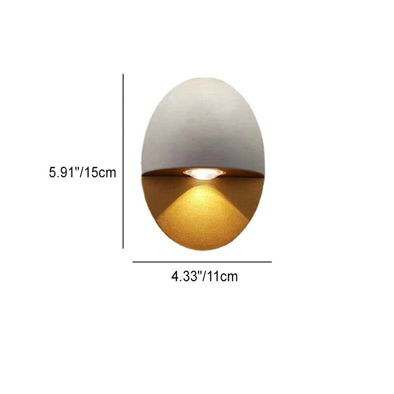 Modern Minimalist Oval LED Outdoor Wall Sconce Lamp 1-Light