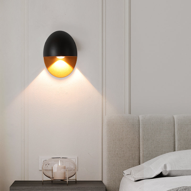 Modern Minimalist Oval LED Outdoor Wall Sconce Lamp 1-Light