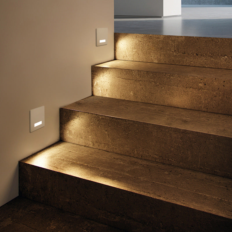 Modern Minimalist Square LED Recessed Wall Lamp 1-Light