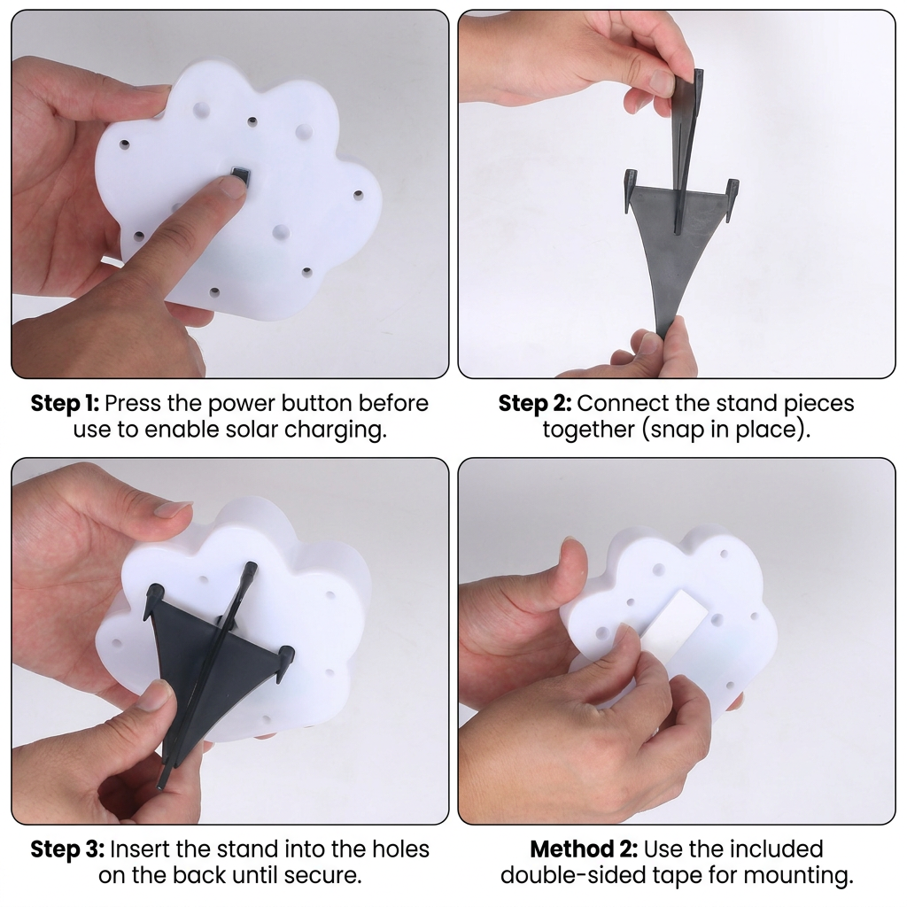 Modern Paw Shape Solar LED Floor Light 1-Light
