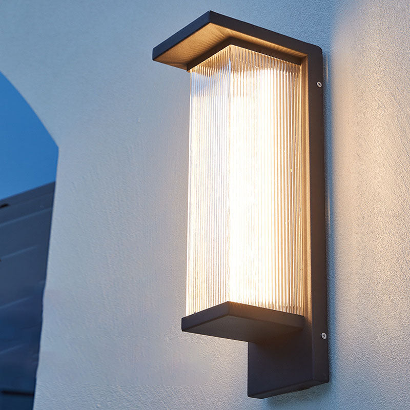 Modern Rectangular Solar LED Wall Sconce 1-Light