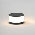 Modern Round Solar LED Post Light 1-Light