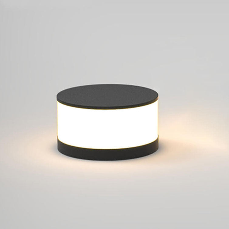 Modern Round Solar LED Post Light 1-Light