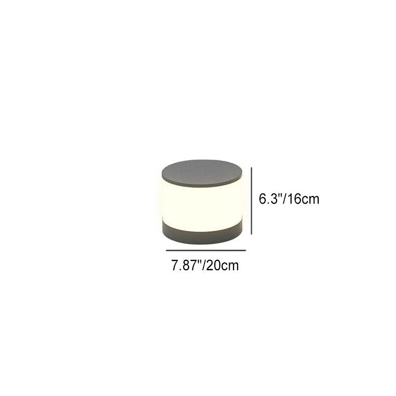 Modern Round Solar LED Post Light 1-Light
