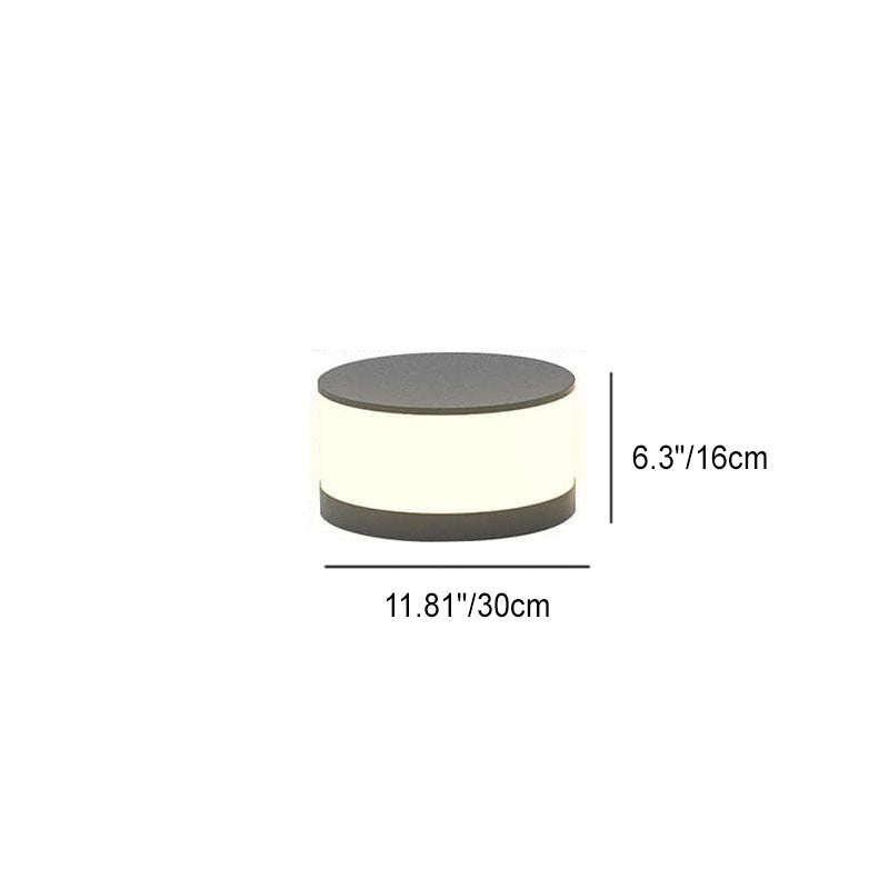 Modern Round Solar LED Post Light 1-Light