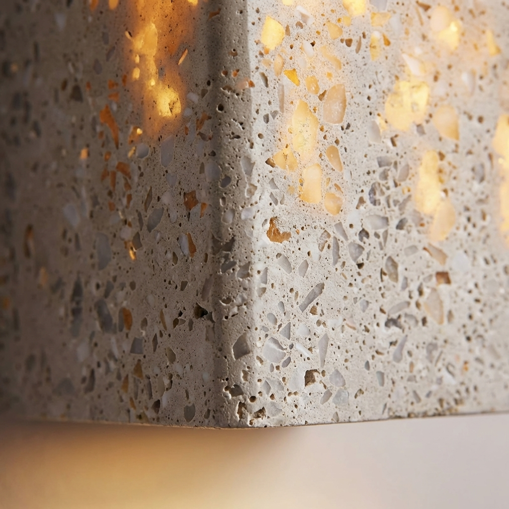 Modern Travertine Stone Rectangular Wall Light LED 1-Light