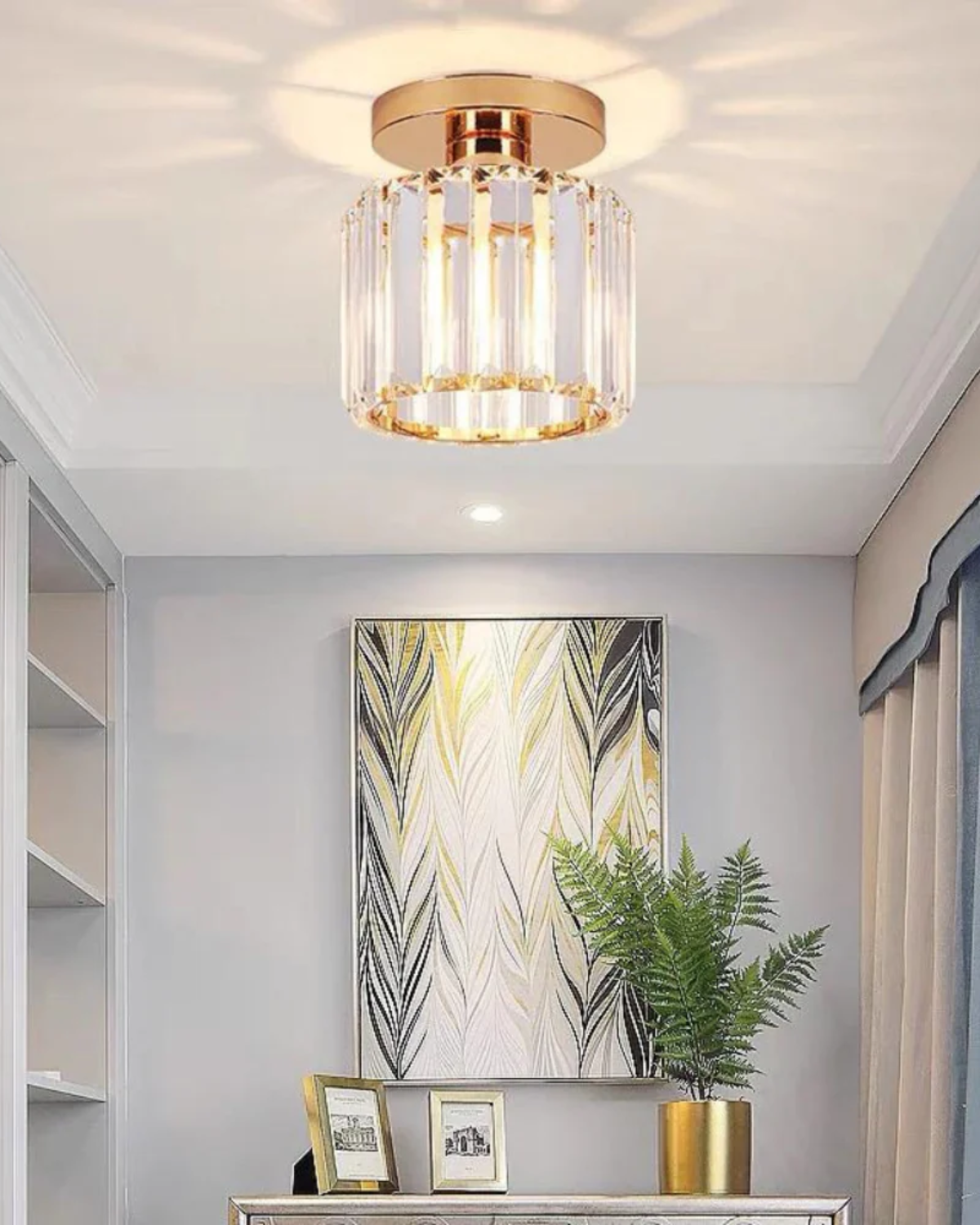 Modern Glass Square Ceiling Light 1-Light