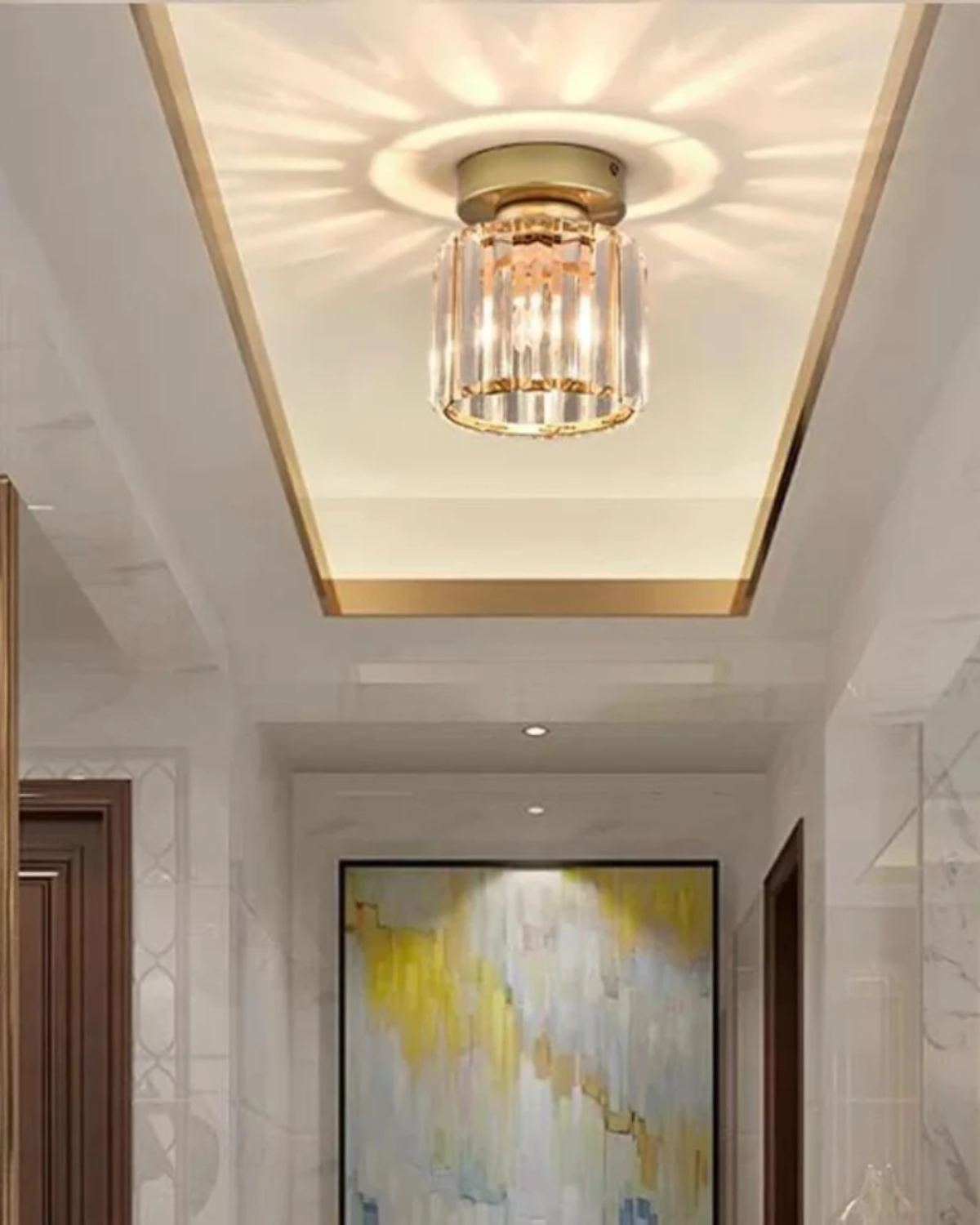 Modern Glass Square Ceiling Light 1-Light