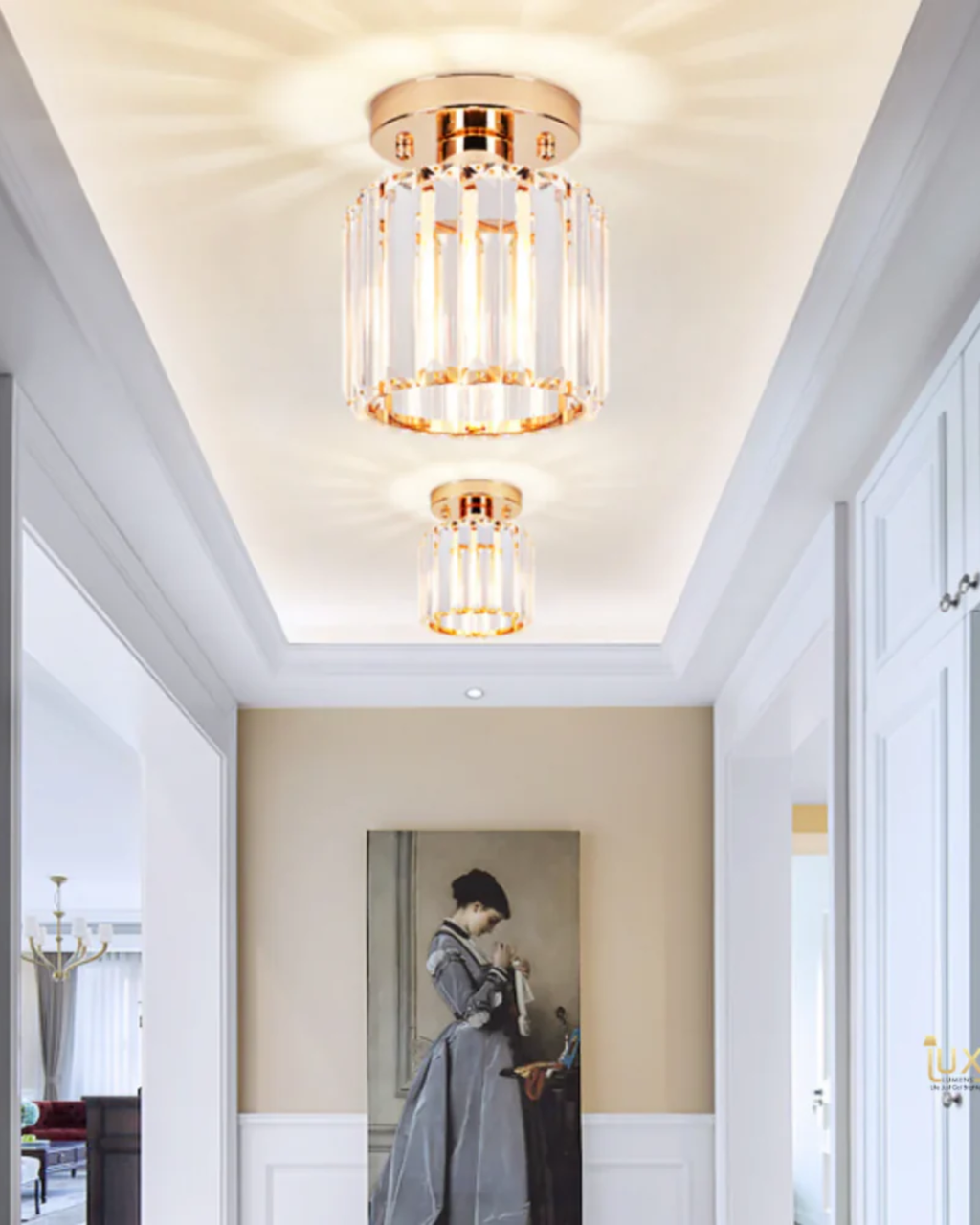 Modern Glass Square Ceiling Light 1-Light