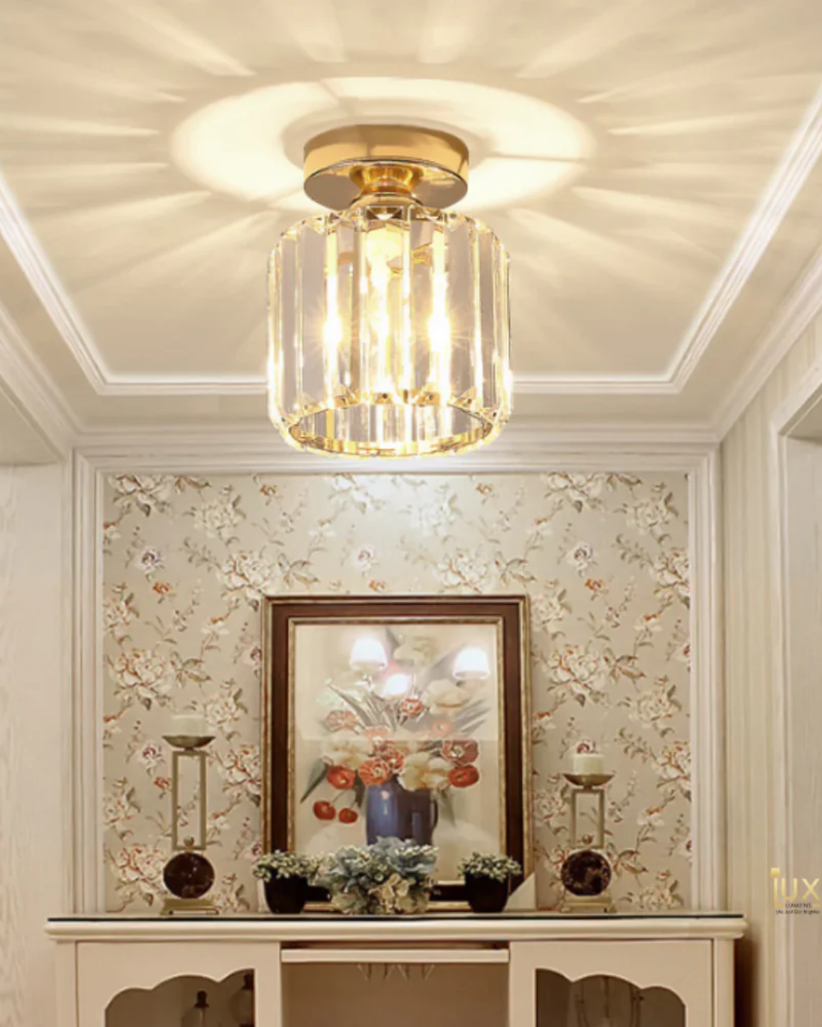 Modern Glass Square Ceiling Light 1-Light