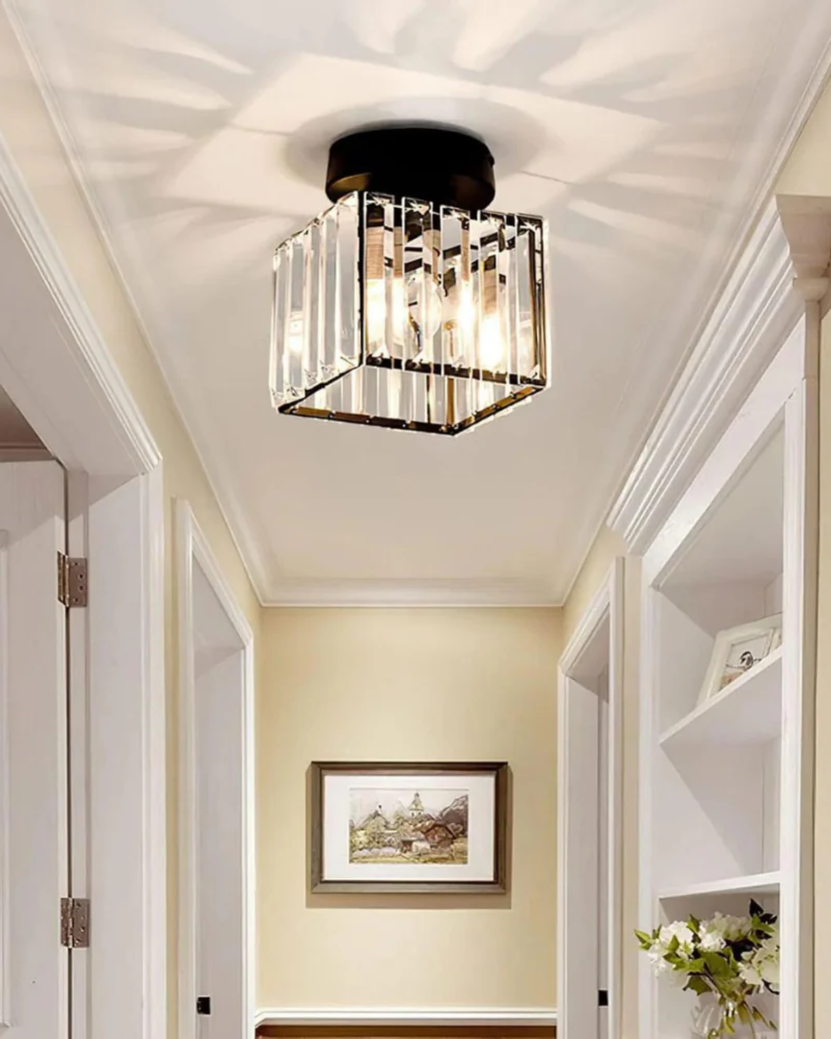Modern Glass Square Ceiling Light 1-Light