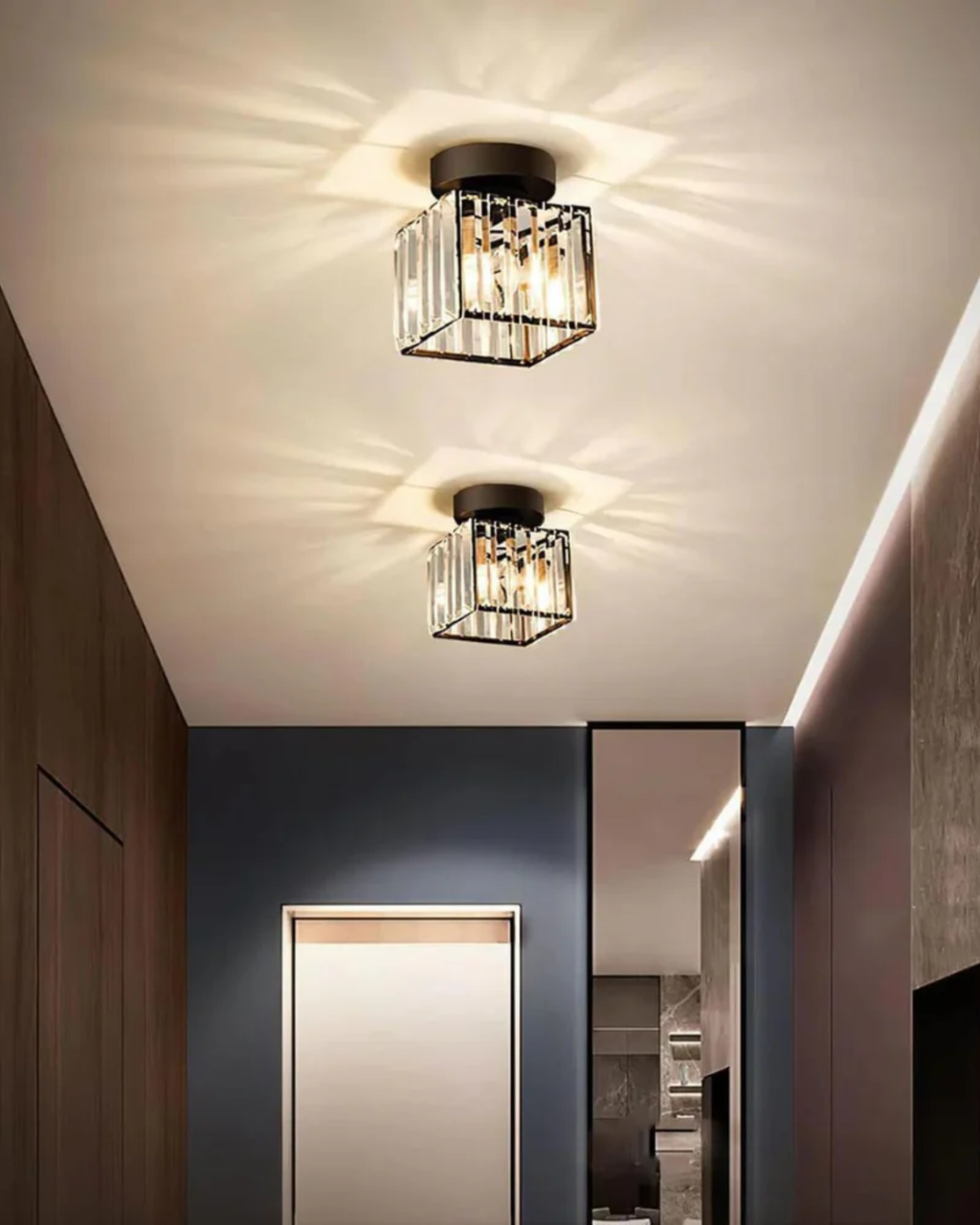 Modern Glass Square Ceiling Light 1-Light
