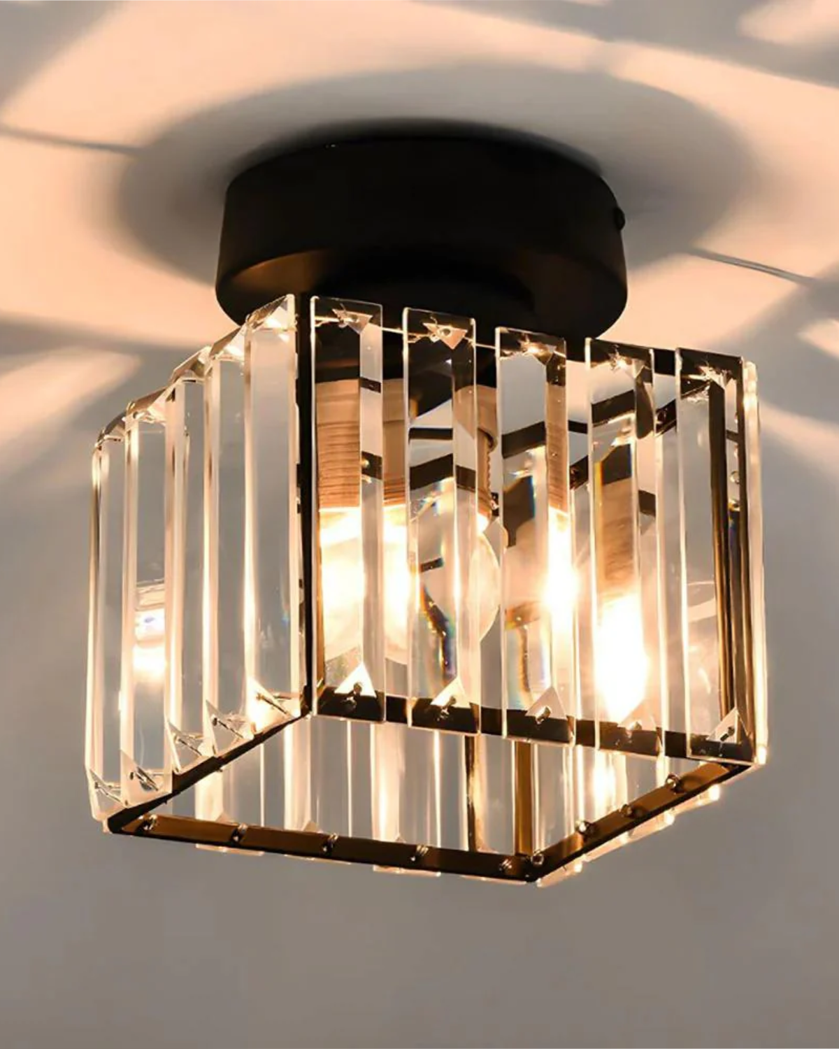 Modern Glass Square Ceiling Light 1-Light