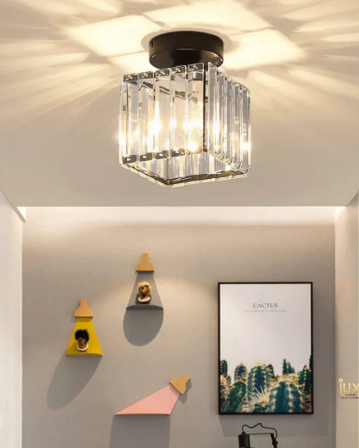 Modern Glass Square Ceiling Light 1-Light