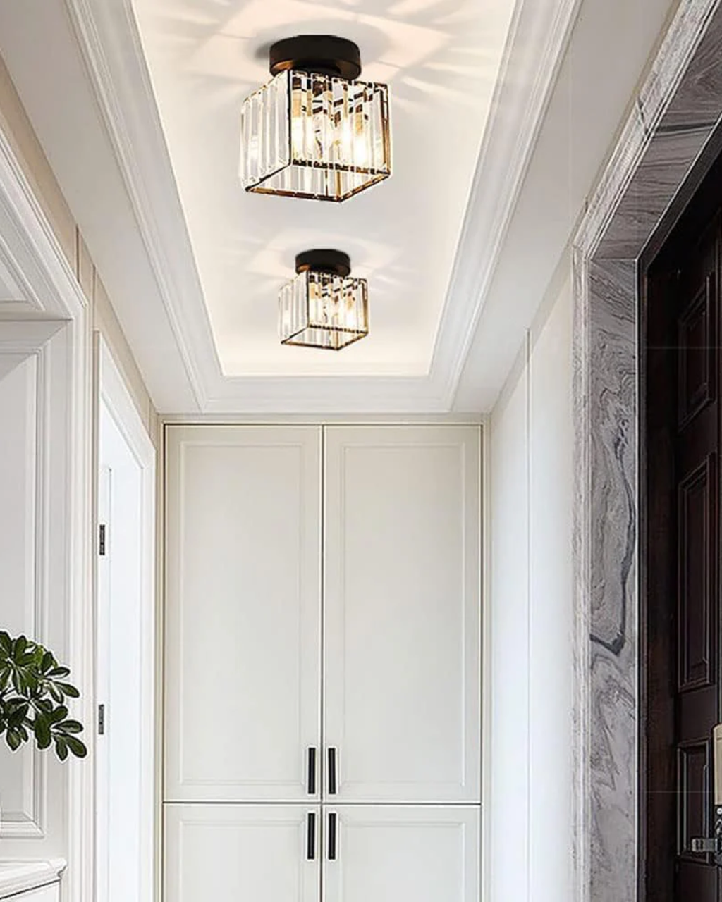Modern Glass Square Ceiling Light 1-Light