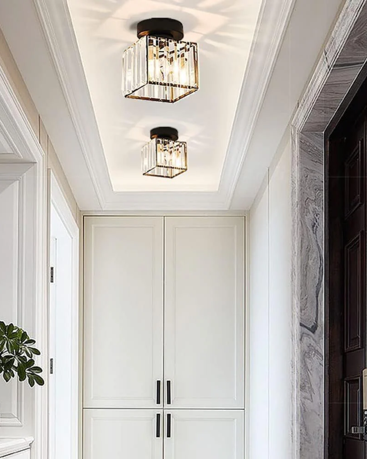 Modern Glass Square Ceiling Light 1-Light