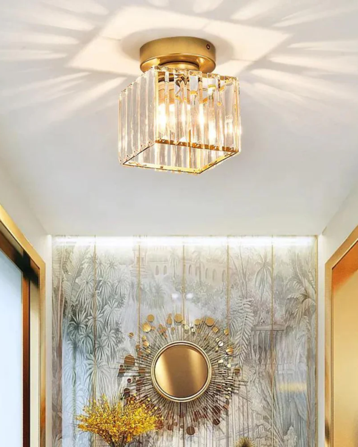 Modern Glass Square Ceiling Light 1-Light