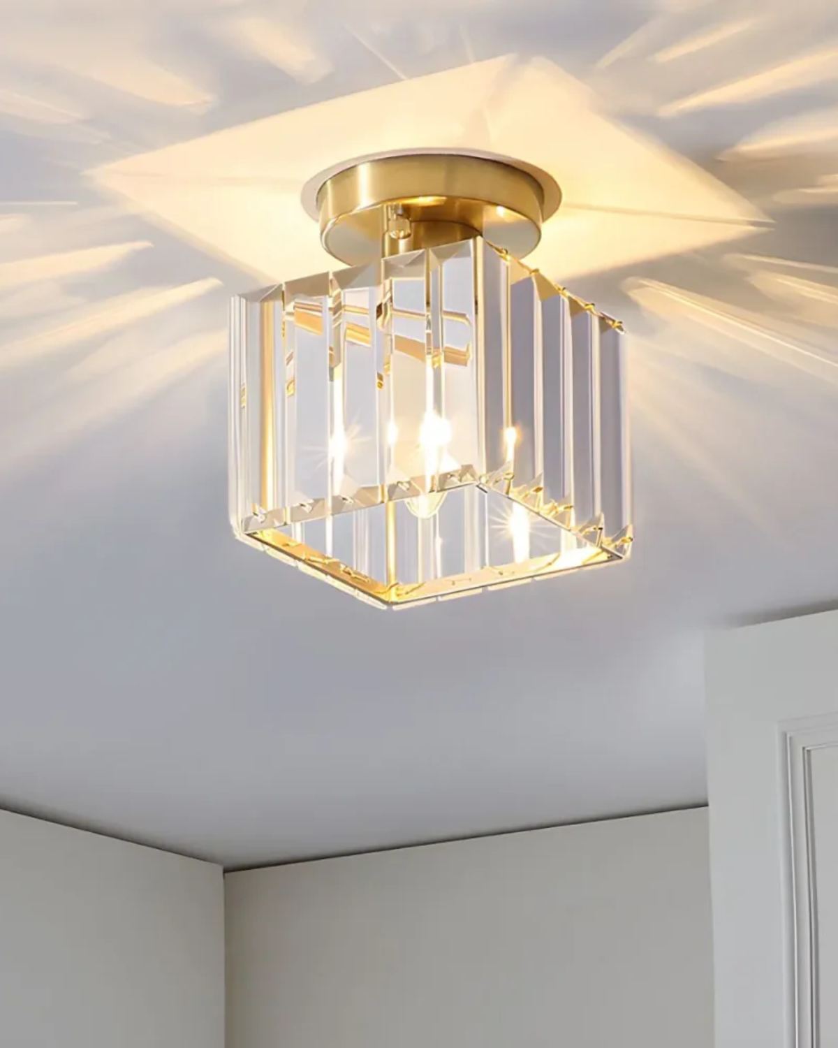 Modern Glass Square Ceiling Light 1-Light