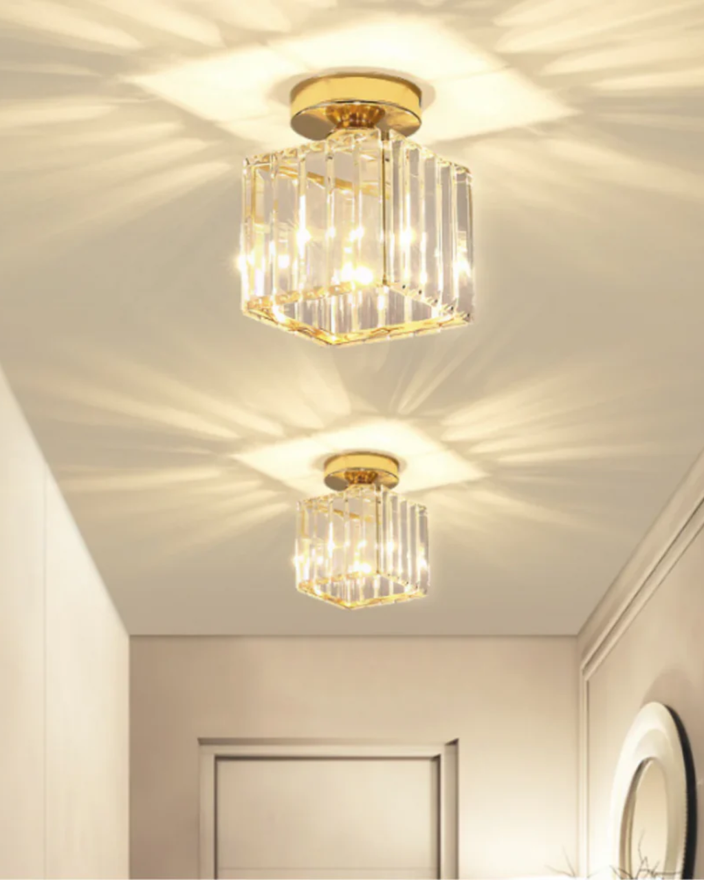 Modern Glass Square Ceiling Light 1-Light